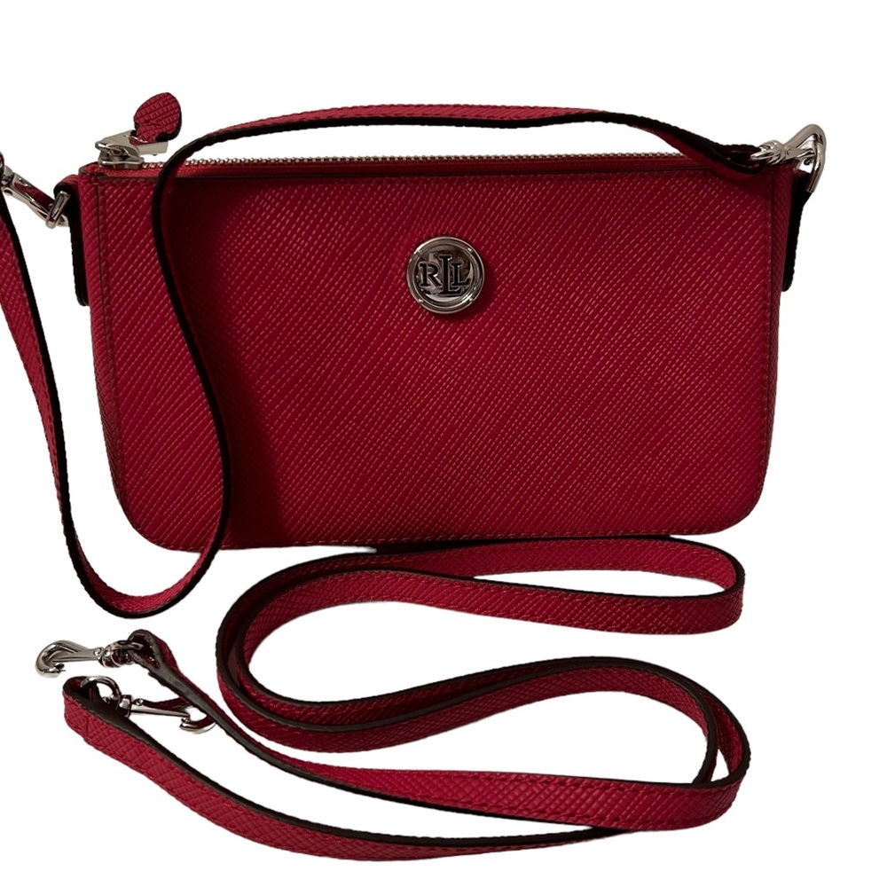 Ralph Lauren Women’s Magenta Pink Leather Convertible purse.
